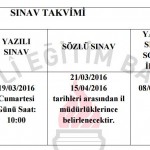 sınav takvimi