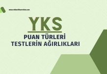 YKS Puan Türleri-Soru Sayıları ve Ağırlıkları