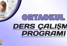 Ortaokul Ders Çalışma Programı