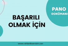 Rehberlik Panosu Başarılı Olmak İçin pano dokükanı