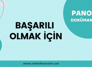 Rehberlik Panosu Başarılı Olmak İçin pano dokükanı