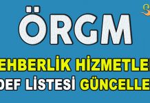 2020-2021 Rehberlik Hizmetleri Hedef Listesi