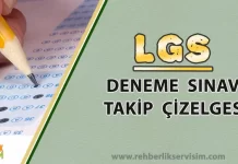 LGS Deneme Sınavı Takip Çizelgesi