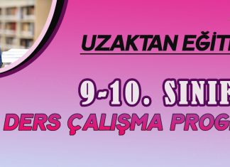 Uzaktan Eğitim 9-10. Sınıf Ders Çalışma Programı