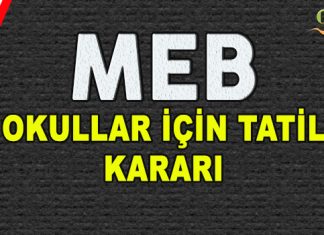 Okullar İçin Tatil Kararı