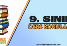 9. Sınıf Ders Konuları