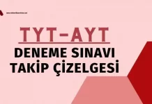 TYT-AYT Deneme Sınavı Takip Çizelgesi