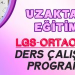 LGS uzaktan eğitim ders çalışma programıI