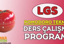 Pomodoro Tekniği İle LGS Ders Çalışma Programı