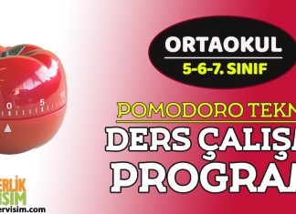 Ortaokul Pomodoro Tekniği İle Ders Çalışma Programı