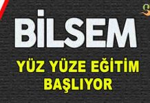 BİLSEM’lerde Yüz Yüze Eğitim Başlıyor