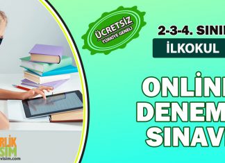 İlkokul Online Deneme Sınavları-Ücretsiz Türkiye Geneli