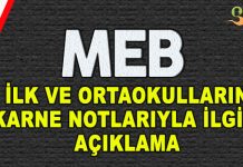 İlk ve Ortaokulların Dönem Sonu İşlemleriyle İlgili Açıklama