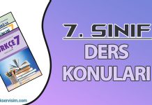 7. Sınıf Ders Konuları