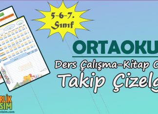 5-6-7. Sınıf Ders Çalışma Takip Çizelgesi