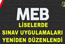 Liselerde Sınav Uygulamaları Yeniden Düzenlendi