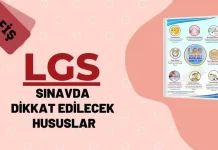 LGS Dikkat Edilmesi Gereken Hususlar