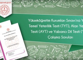 TYT, AYT ve Yabancı Dil Testi (YDT) Çalışma Soruları (Nisan 2022) TYT, AYT Çalışma Soruları