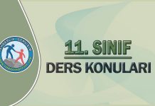 11. Sınıf Ders Konuları ve Konu Takip formu 11. sınıf konuları