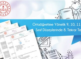 9, 10, 11 ve 12. Sınıf Düzeylerinde Tekrar Testleri Yayımlandı meb tekrar testleri