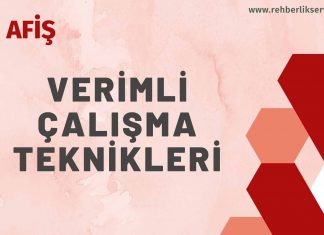 Verimli Çalışma Teknikleri verimli çalışma teknikleri afiş