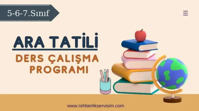 2025 Kasım Ara Tatili Ders Çalışma Programı (5-6-7. Sınıf)