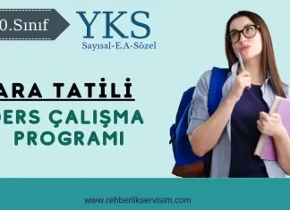 2025 YKS Ara Tatili Ders Çalışma Programı