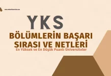 YKS-Bölümlerin Başarı Sırası ve TYT-AYT Netleri