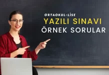 2. Dönem 2. Yazılı Örnek Soru Kitapçıkları Yayımlandı
