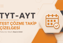 TYT-AYT Ders Çalışma Takip Çizelgesi (Mayıs Ayı)