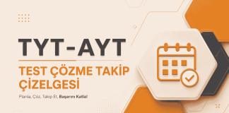 TYT-AYT Ders Çalışma Takip Çizelgesi (Mayıs Ayı)