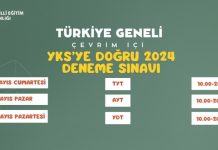 “YKS’YE DOĞRU 2024” TÜRKİYE GENELİ ÇEVRİM İÇİ DENEME SINAVI YAPILACAK