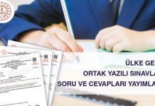 Ortak Sınavların Soru ve Cevapları Yayımlandı