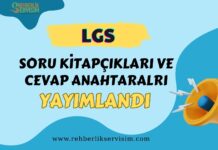 2025 LGS Soru Kitapçıkları ve Cevap Anahtarları
