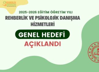 2025-2026 Eğitim-Öğretim Yılı Rehberlik Ve Psikolojik Danışma Hizmetleri Genel Hedefi Belirlendi.