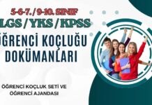 LGS – YKS -Ortaokul-Lise Öğrenci Koçluğu Dokümanı