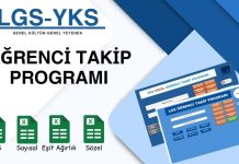 LGS-YKS Öğrenci Takip Programı-Excell
